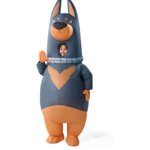 NEW Kids Inflatable Dog Doberman Costume - Black and Brown